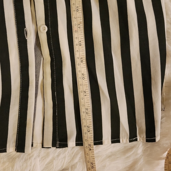 Striped Open Back Button Down Dress - Picture 6 of 8